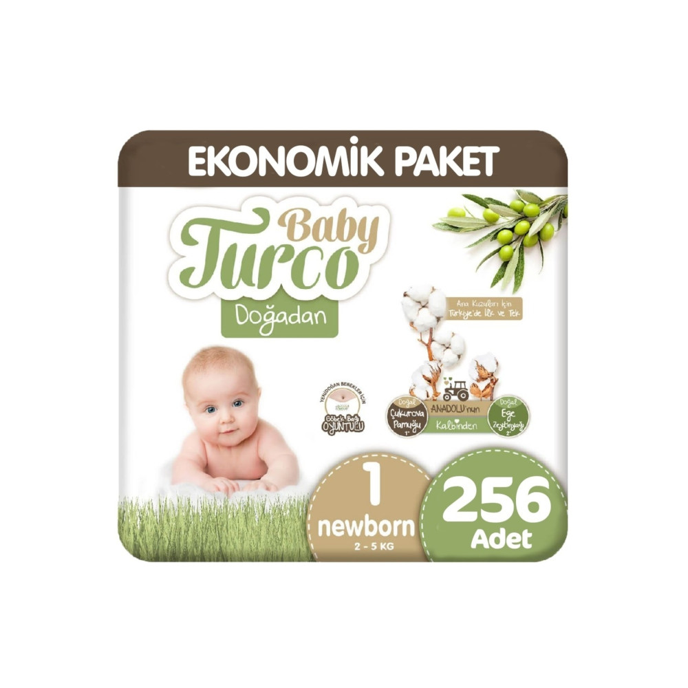 Baby Turco Doğadan 1 Beden Ekonomik 64x4 256 Adet Bebek Bezi Fiyatı