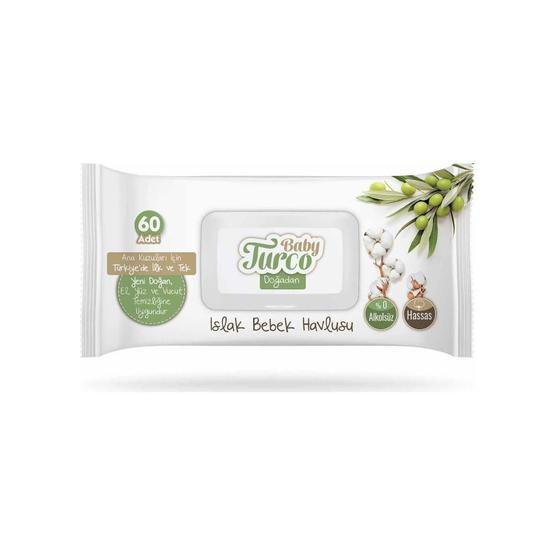 Baby Turco Doğadan 3x60 Yaprak Islak Bebek Havlusu