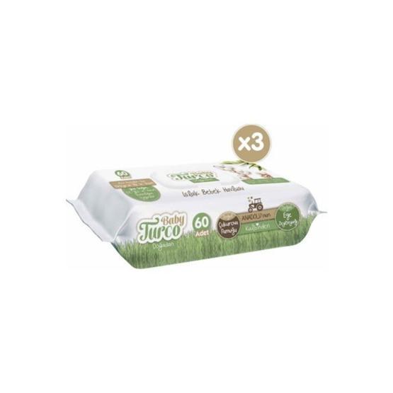 Baby Turco Doğadan 3x60 Yaprak Islak Bebek Havlusu