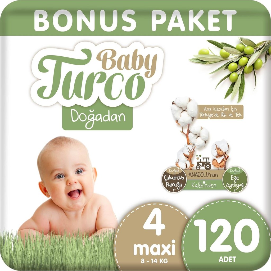 Baby Turco Doğadan 4 Beden Maxi 120li Bebek Bezi Bebek Bezi Fiyatı
