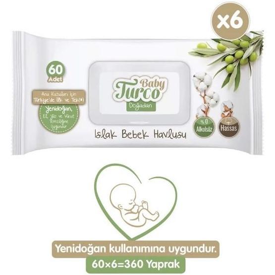 Baby Turco Doğadan 60'lı Islak Bebek Havlusu