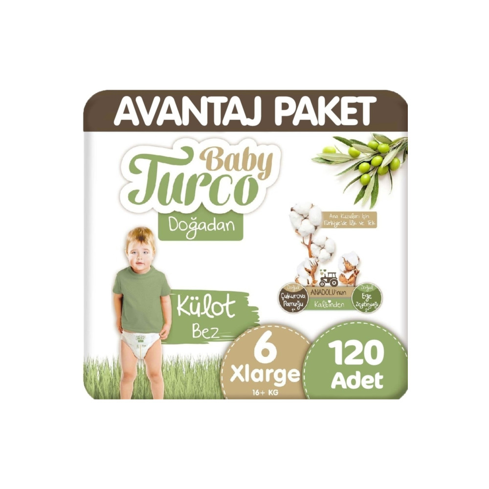 Baby Turco Doğadan Külot Bebek Bezi 6 No Xlarge 60 Lı X 2 Adet Bebek Bezi Fiyatı
