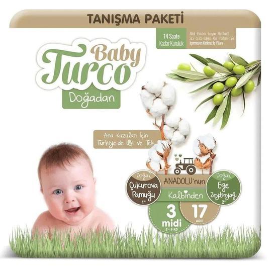 Baby Turco Doğadan No:3 Midi 17 Adet Bebek Bezi Bebek Bezi Fiyatı
