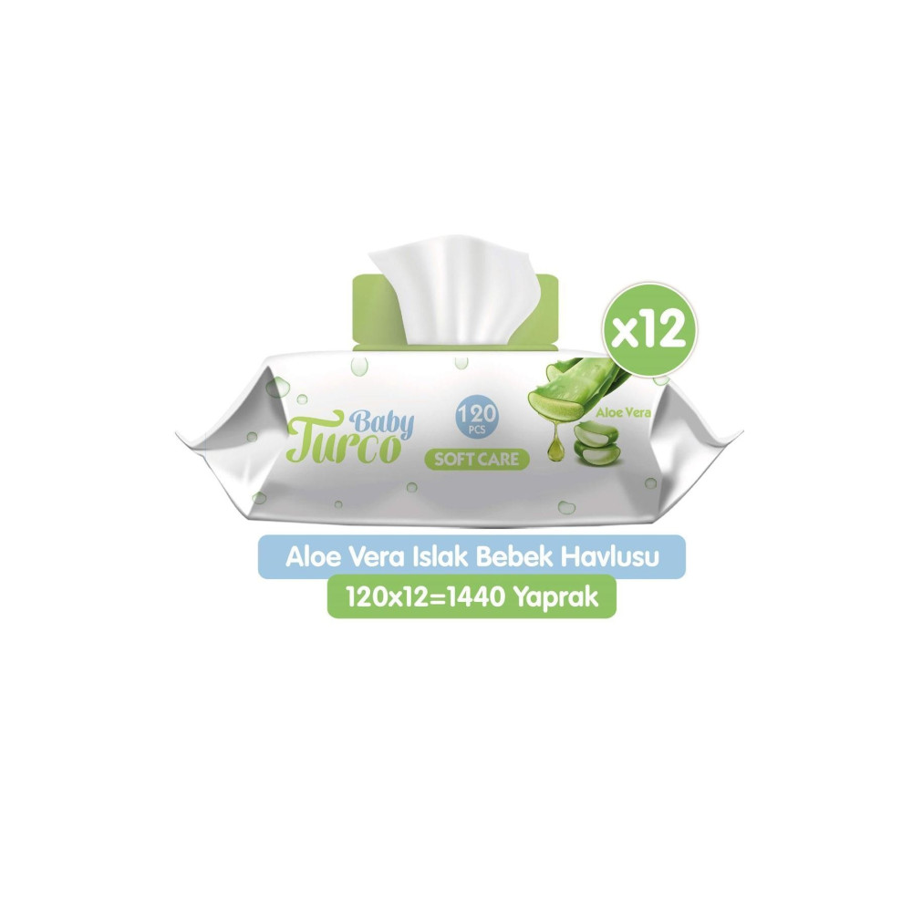 Baby Turco Softcare Aloe Vera Islak Bebek Havlusu 12x120 Adet Bebek Mendil-Islak Mendil Fiyatı