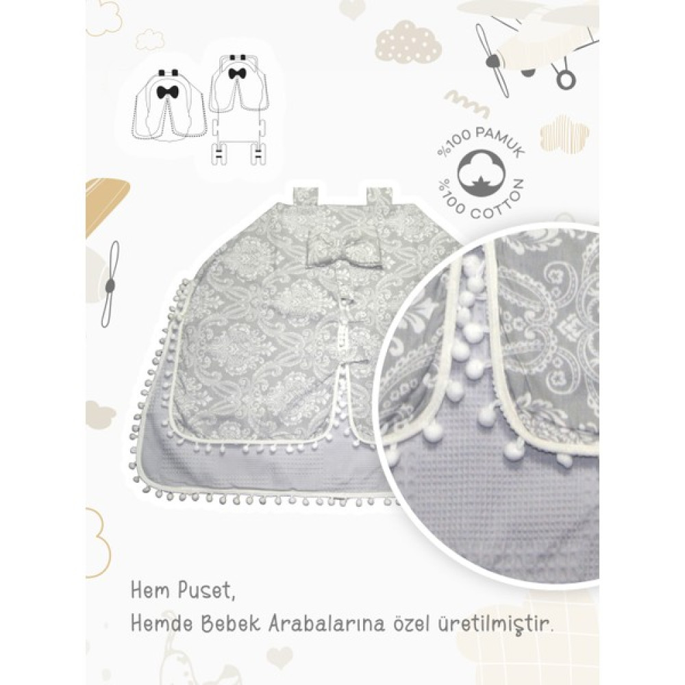 Baby West Bebek Arabası Aksesuarları Bebek Waffle Puset Anakucağı Örtüsü Kız Bebek Erkek Bebek - Gri Bebek Arabası-Puset Aksesuarı Fiyatı
