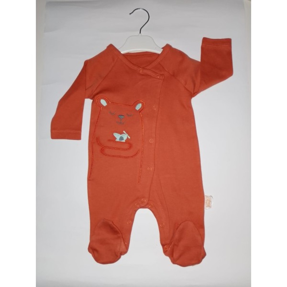 Baby Wings Ayıcık Nakışlı Yandan Çıtçıtlı Kırmızı Bebek Tulum Bebek Tulumu Fiyatı