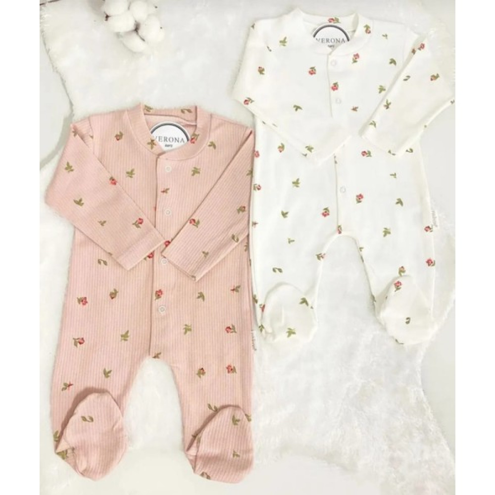 Baby Wings Kız Bebek Çiçek Desenli 2'li Tulum Takım Yenidoğan 2 Parça Bebek Tulumu Fiyatı