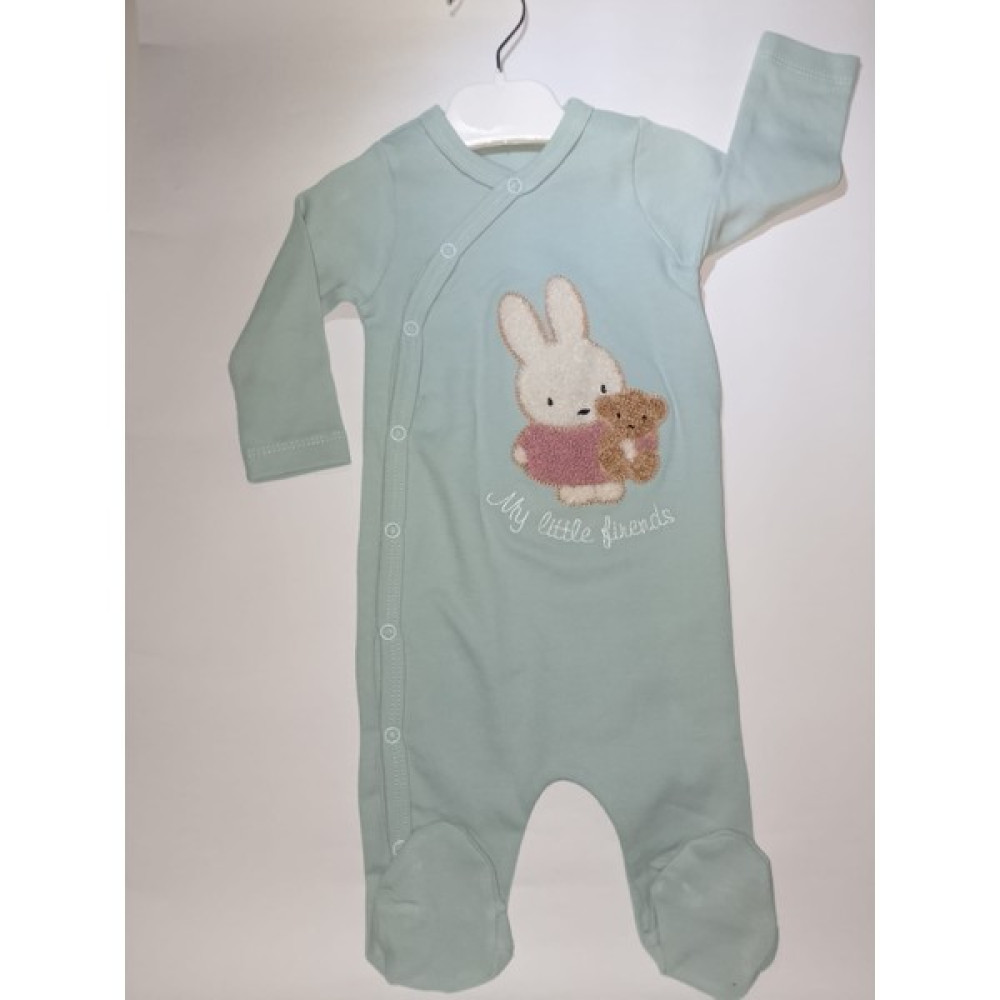 Baby Wings Tavşan Nakışlı Fırfırlı Su Yeşili Çocuk Tulumu Bebek Tulumu Fiyatı