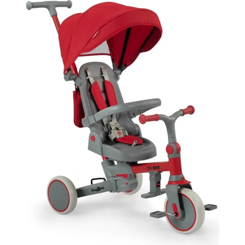 Baby2go Kırmızı Üç Tekerlekli Katlanabilir Tenteli Bisiklet Go Bike 1 Yaş ve Üzeri İçin Metal Malzeme Bisikletler Fiyatı