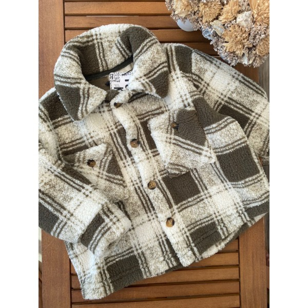 Babyaden Çizgili Polo Yaka Peluş Polar Erkek Çocuk Hırka Mont Erkek Çocuk Mont Fiyatı