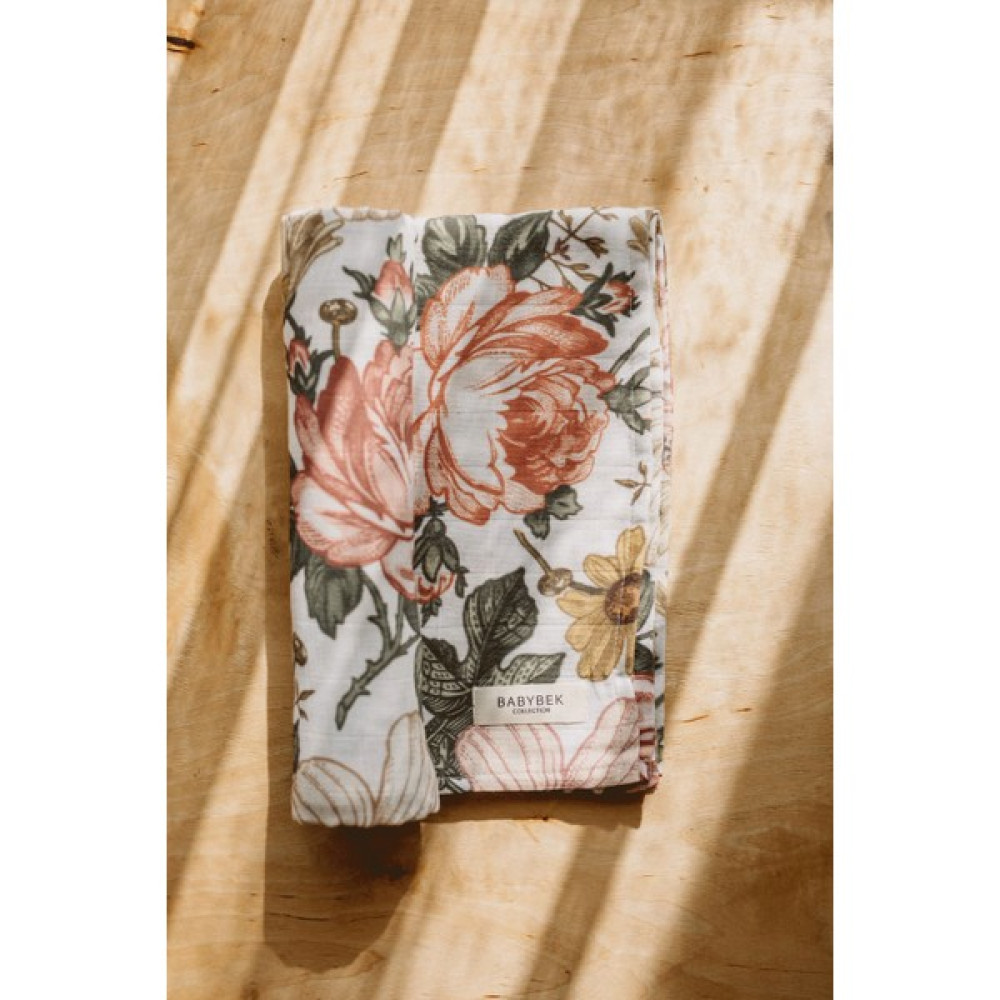 Babybek Collection Vintage Rose Müslin Örtü - S - Beyaz Hamilelik ve Emzirme Fiyatı