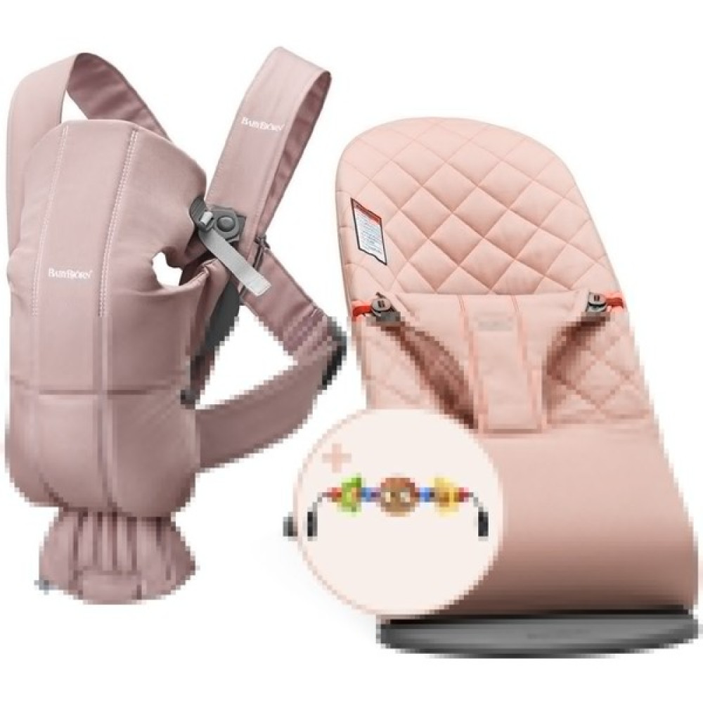 Babybjörn Bliss Ana Kucağı Cotton Oyuncaklı / Old Rose & Kanguru Mini 3D Cotton / Dusty Pink - 0 - 9 Ay Ana Kucağı Fiyatı