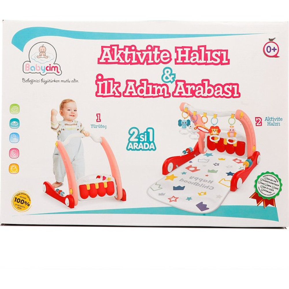Babycim Aktivite Halısı & Ilk Adım Arabası - Pembe - Renkli - 40 x 70 cm Oyuncak Fiyatı