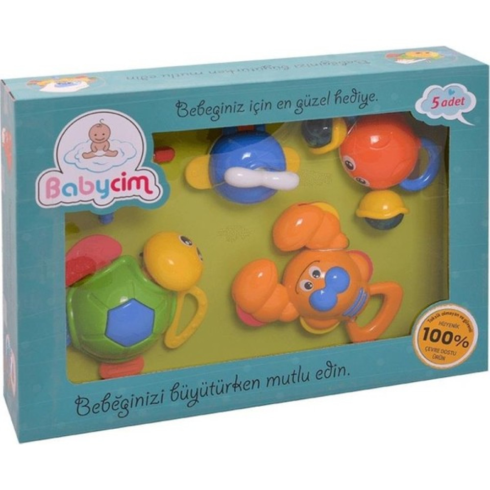 Babycim Çıngıraklı Oyun Seti Babycim 5 Parça WS6201 - Renkli Bebek Oyuncakları Fiyatı