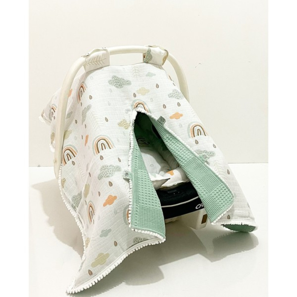 Babycity Pamuk Müslin Çok Amaçlı Çift Katlı Müslin Puset Örtüsü ve Minderi - 0 - 13 kg - Açık Pembe Bebek Oto Koltuğu Fiyatı
