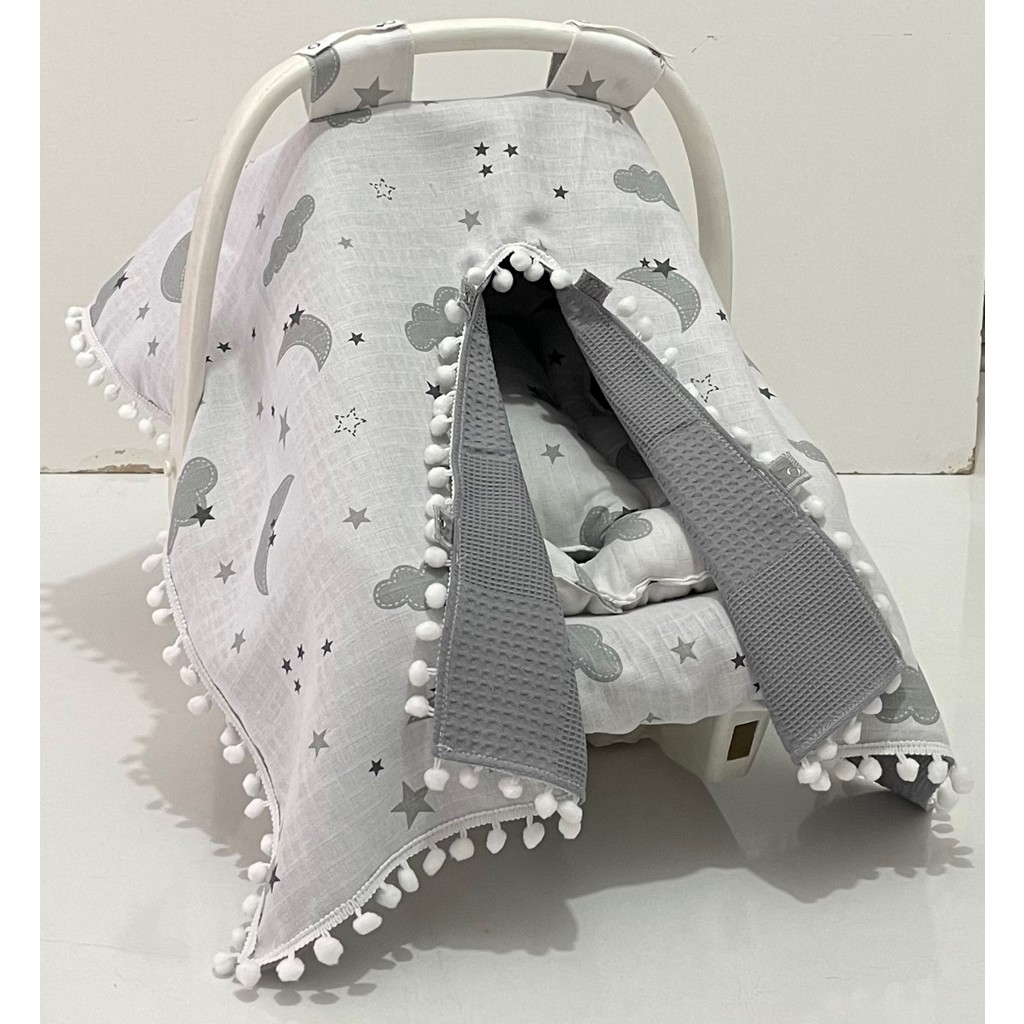 Babycity Pamuk Müslin Çok Amaçlı Çift Katlı Müslin Puset Örtüsü ve Minderi - 0 - 13 kg - Fare Bebek Arabası ve Pusetler Fiyatı