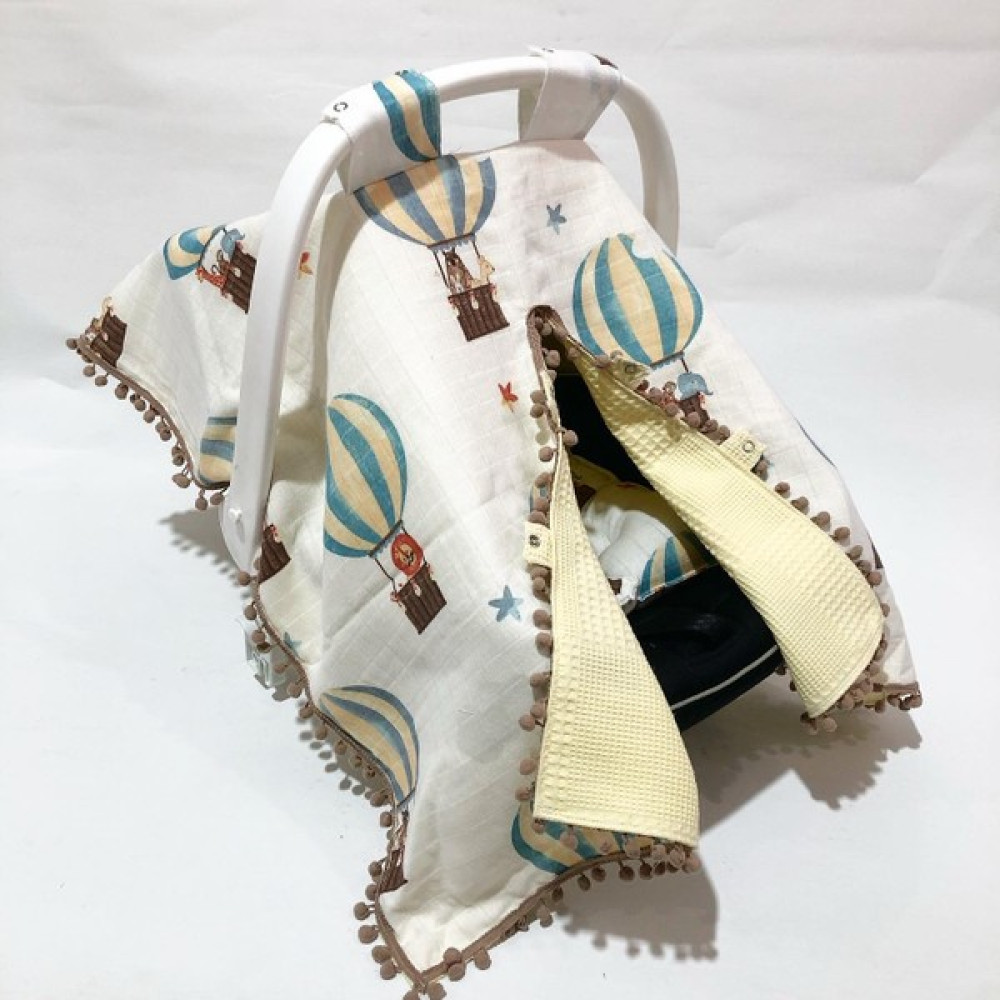 Babycity Pamuk Müslin Çok Amaçlı Çift Katlı Müslin Puset Örtüsü ve Minderi - 0 - 13 kg - Lacivert Oto Boyaları Fiyatı