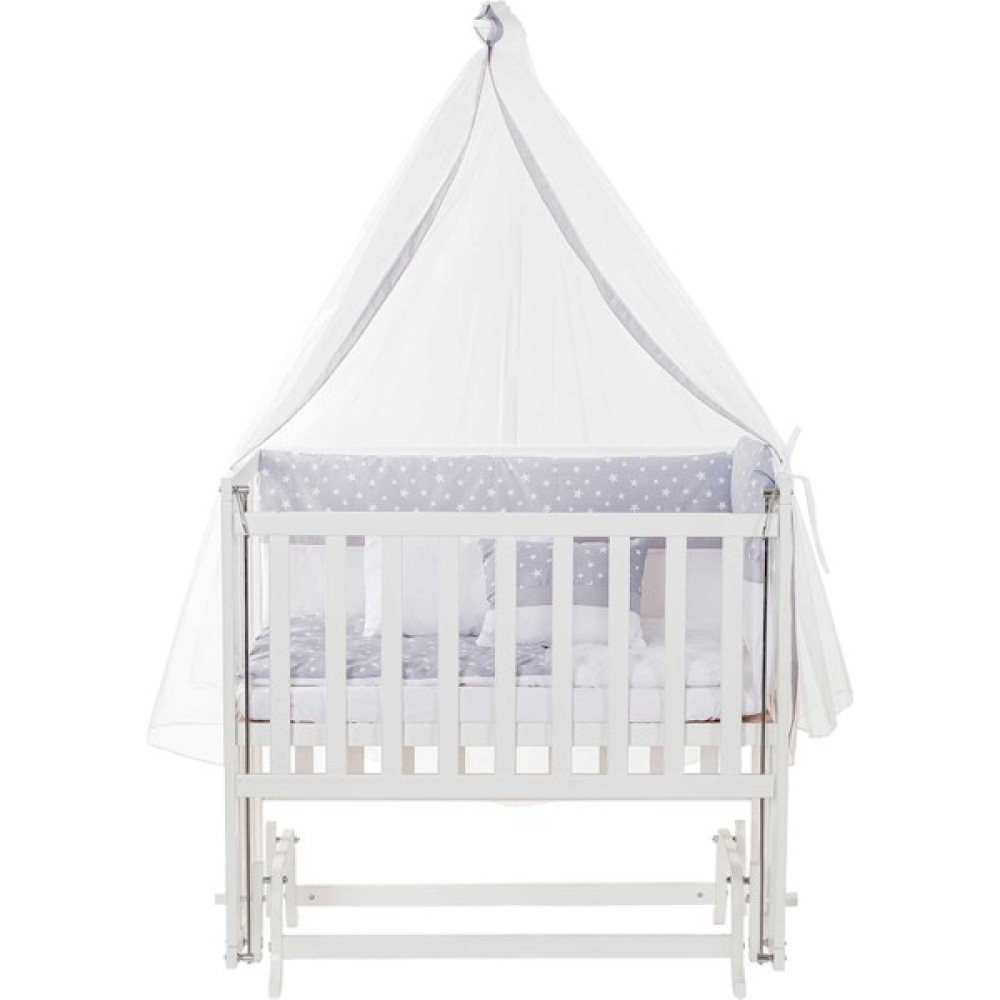 Babycom Anne Yanı 50X90 Beyaz Beşik + Gri Yıldızlı Uyku Seti Beşik Fiyatı