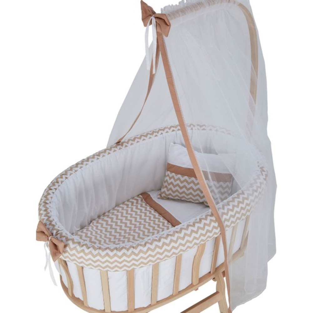 Babycom Sepet Uyku Seti - Zikzak Desenli - Kahverengi - 268 x 56 cm Bebek Uyku Seti Fiyatı