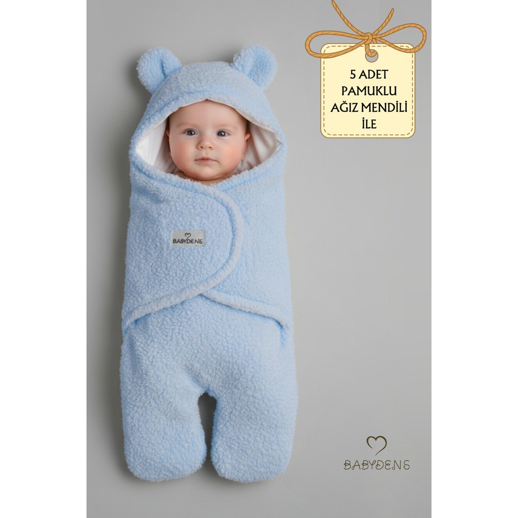 Babyden's 0-12 Ay Welsoft Peluş Bebek Dış Kundak ,uyku Tulumu ,ayıcık Kulaklı Içi %100 Pamuk Astarlı Battaniye Anne Bebek Oyuncak Fiyatı
