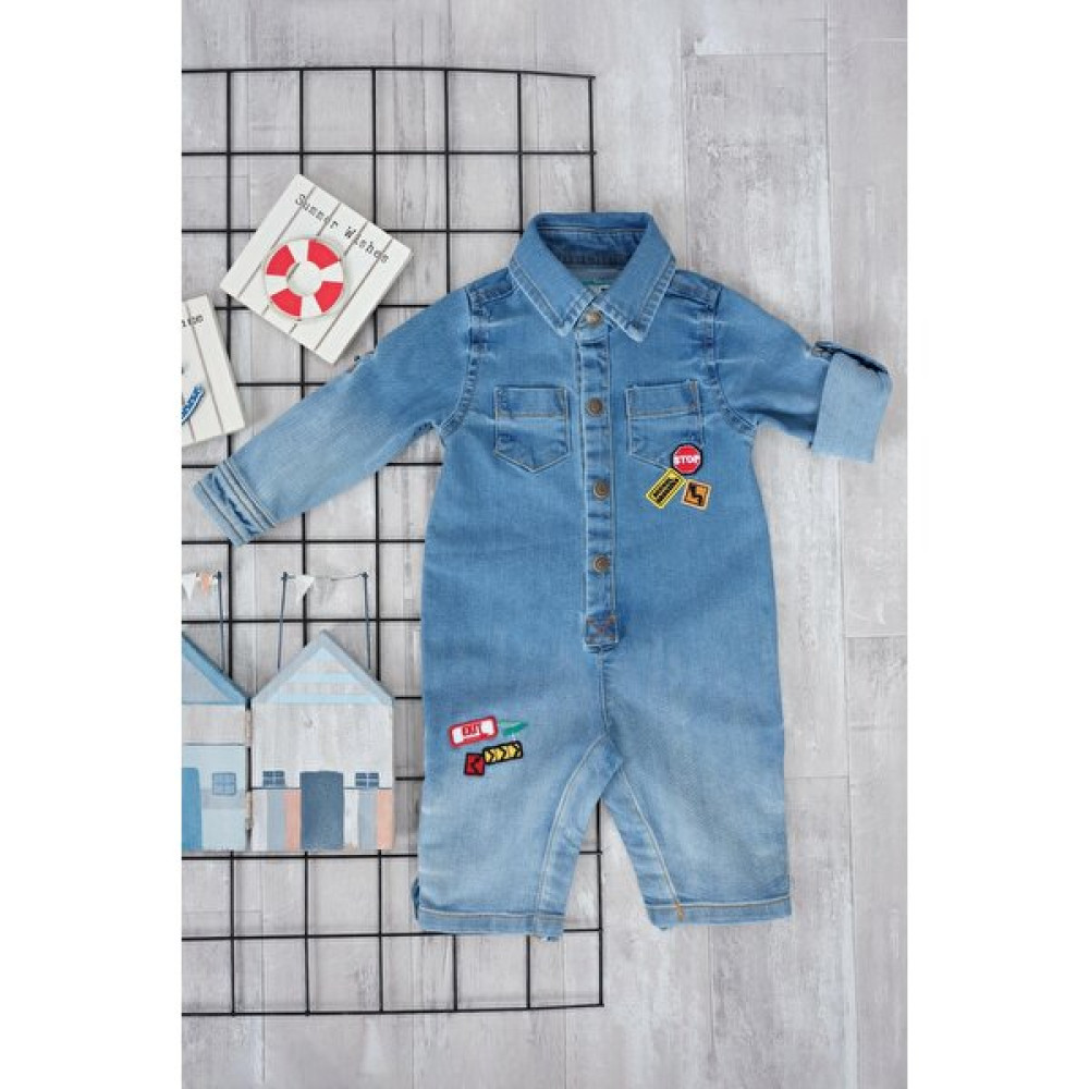 Babydola Jean Kumaş Unisex Bayramlık Bebek Uzun Tulum 12324 Bebek Tulumu Fiyatı