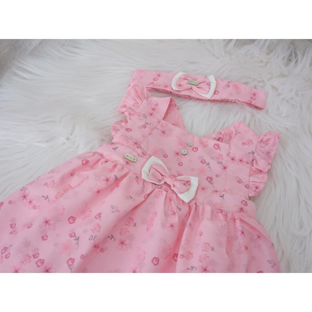 Babydola Patik Bandana Çorap Külot Kız Bayramlık Elbise Kutulu 5'li Set Pembe 11727 Bebek Elbisesi Fiyatı