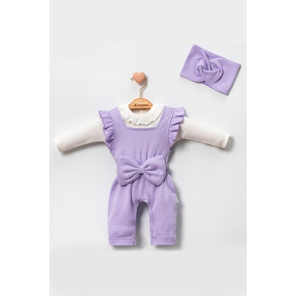 Babydonat Dantel Yaka Detaylı Fiyonklu 2'li Kız Bebek Salopet Tulum Kız Çocuk Tulum ve Salopet Fiyatı