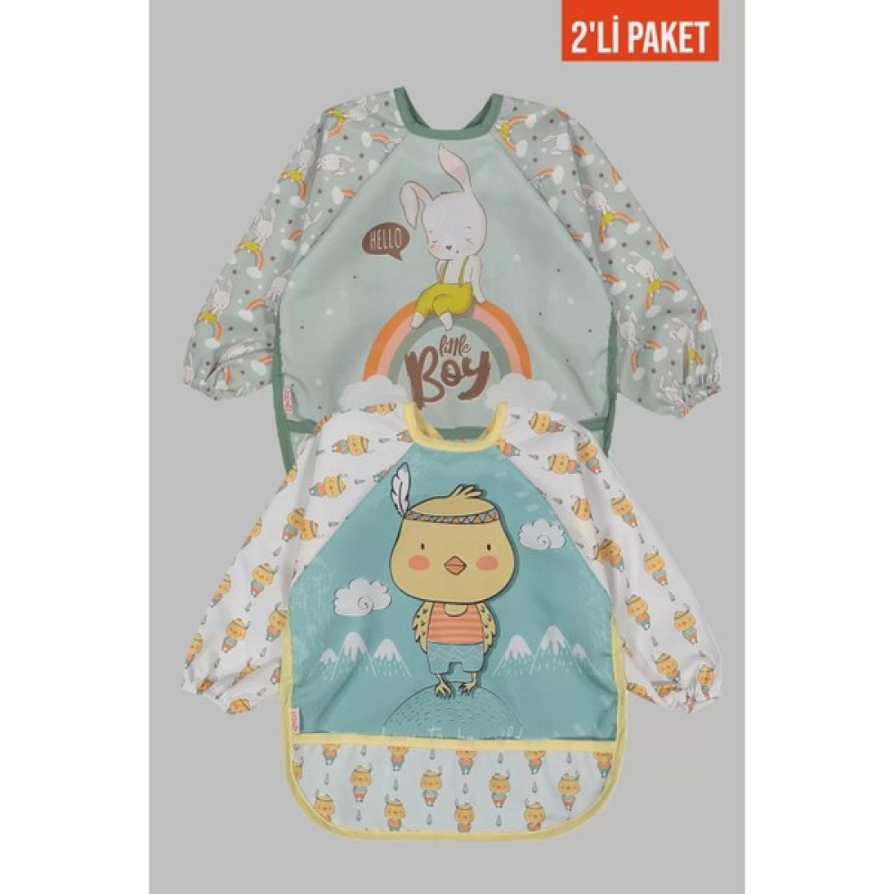 Babydonat Giyilebilir Kollu Mama Önlüğü 0-2 Yaş (Civciv Little) - Mavi - Standart Mama Önlüğü Fiyatı