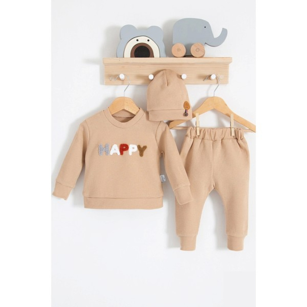 Babydonat Happy Nakışlı 2'li Pamuklu Erkek Bebek Takım Bebek Giysi Takım Fiyatı
