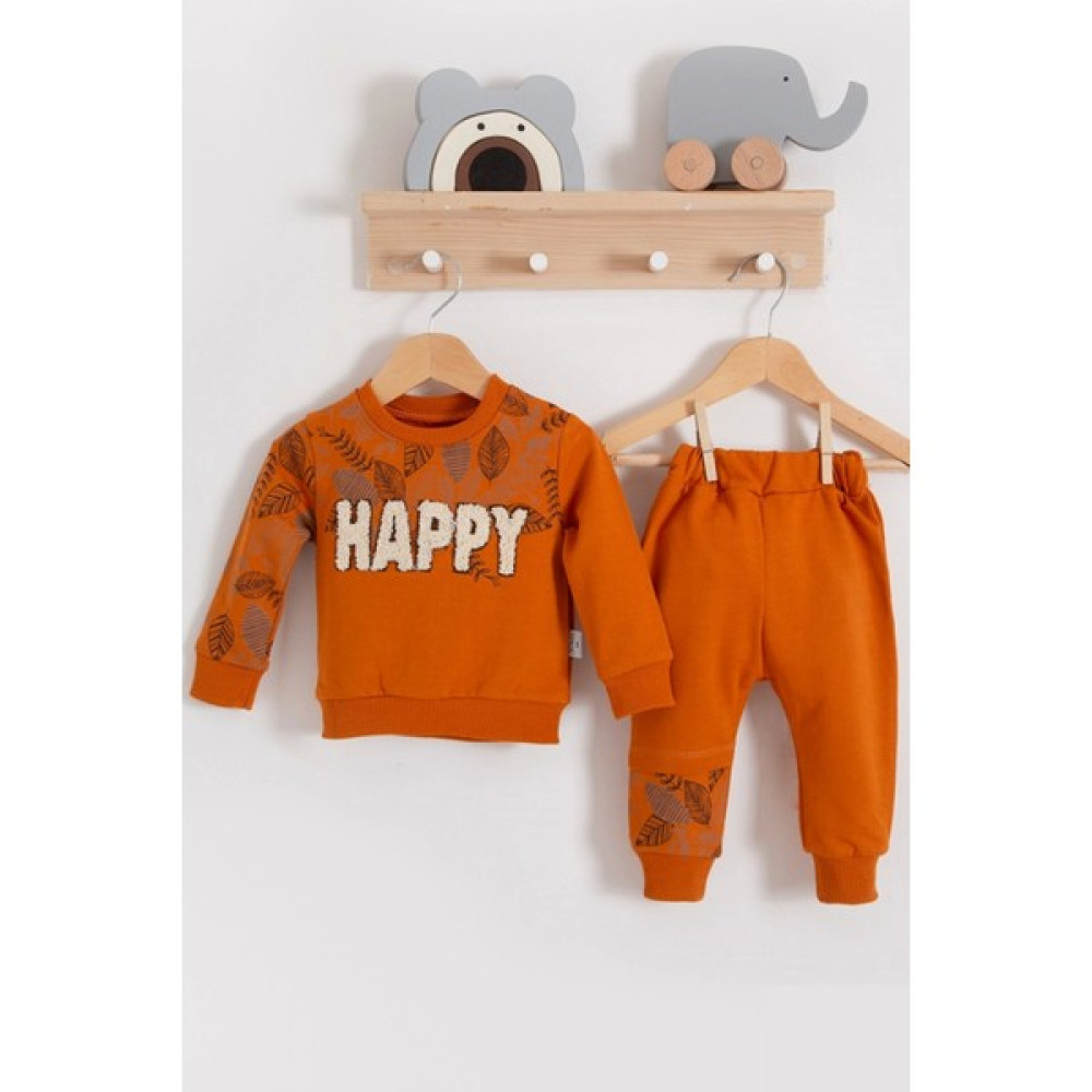 Babydonat Happy Yaprak Desenli 2'li Erkek Bebek Takım Bebek Giysi Takım Fiyatı