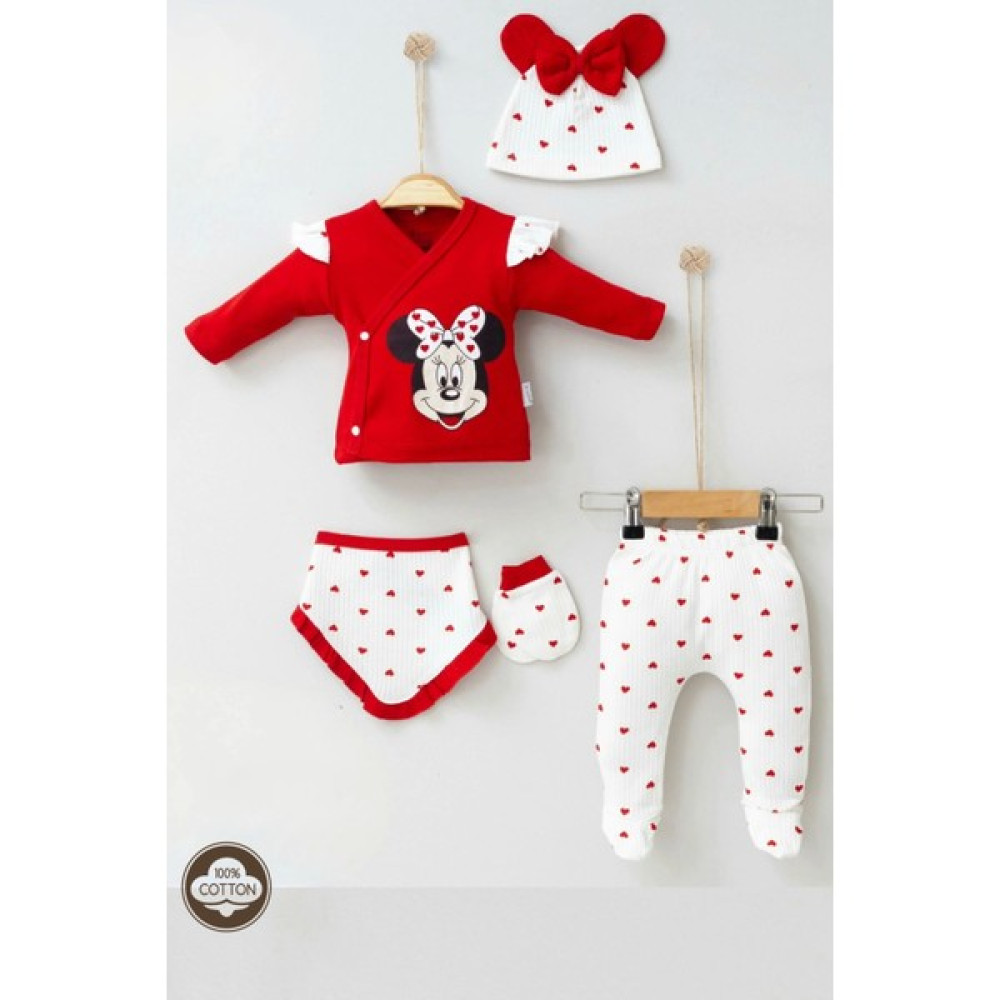 Babydonat Mickey Desenli % 100 Pamuk 5'li Kız Bebek Hastane Çıkışı Bebek Hastane Çıkışı Fiyatı