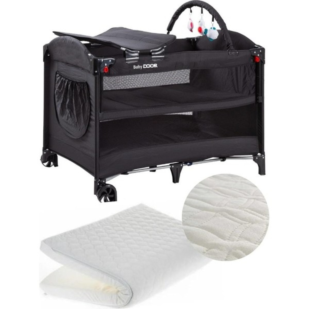 Babydoor 2051 Place Oyun Parkı 70X110 cm Bebek Beşik+Yatak Hediyeli Siyah Park Yatak / Oyun Parkı Fiyatı