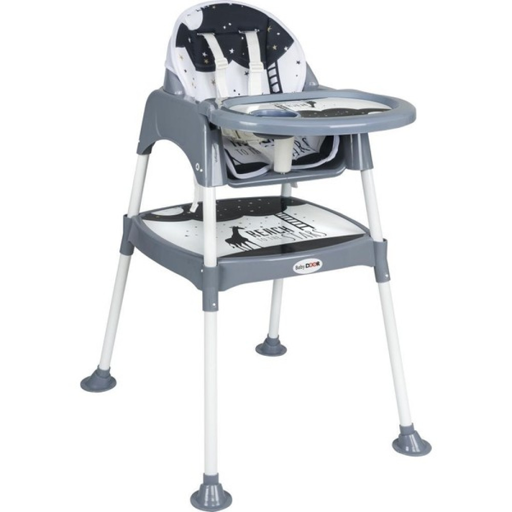 Babydoor 3104 Mama Star Çalışma Masalı Pedli Mama Sandalyesi 3 In 1 - Füme Mama Sandalyesi Fiyatı