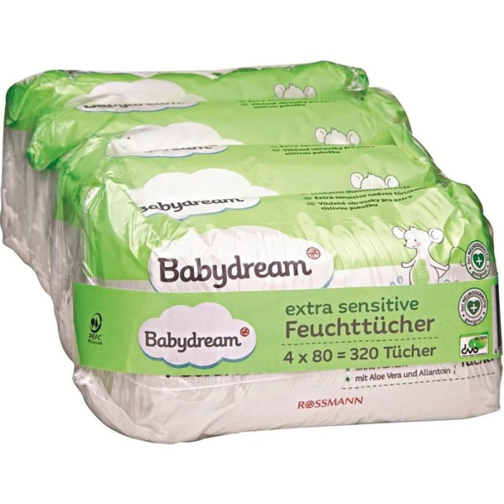 Babydream Bebek Islak Mendil Çok Hassas Cilt, Aloe Veralı 4 x 80'li Bebek Bakım Fiyatı