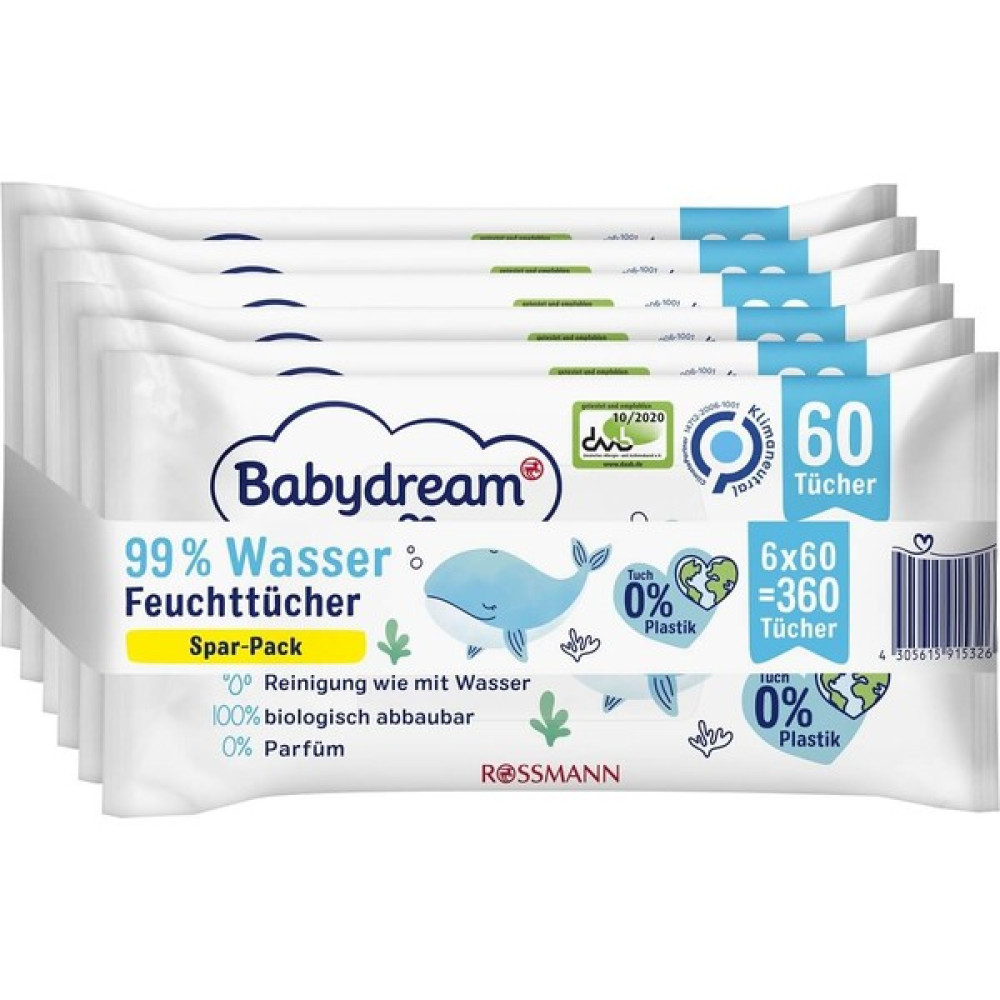 Babydream Islak Mendil Yüzde 99 Su 6X60'LI Bebek Bakım Fiyatı
