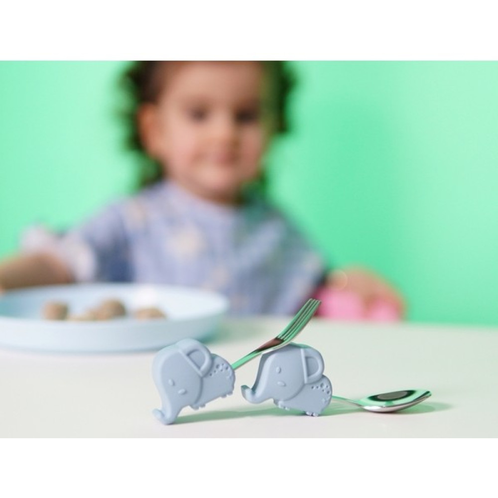 Babyfeed Bebek Kaşık Çatal Seti - Açık Mavi Mama Seti Fiyatı