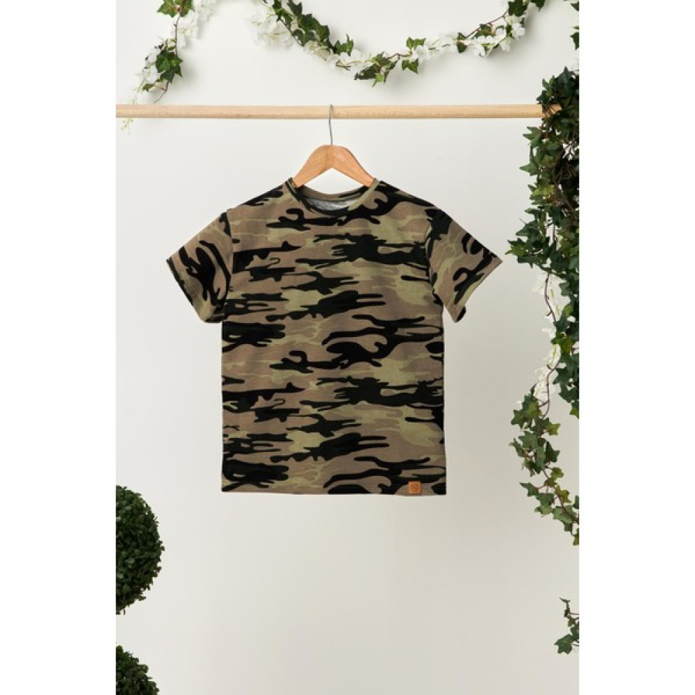 Babygiz Kamuflaj Kız Çocuk Kısa Kollu Bisiklet Yaka Terletmez, Rahat Pamuklu Penye T-Shirt Kız Çocuk T-shirt Fiyatı