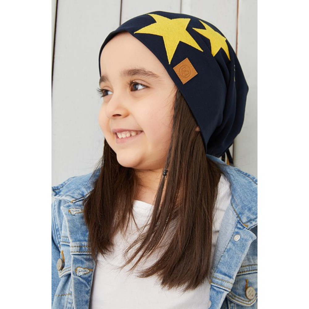 Babygiz Sarı Lacivert Fanatik Çocuk Bebek Şapka Bere Yumuşak Çift Katlı Spor Pamuklu Penye Çocuk Kulaklığı Fiyatı
