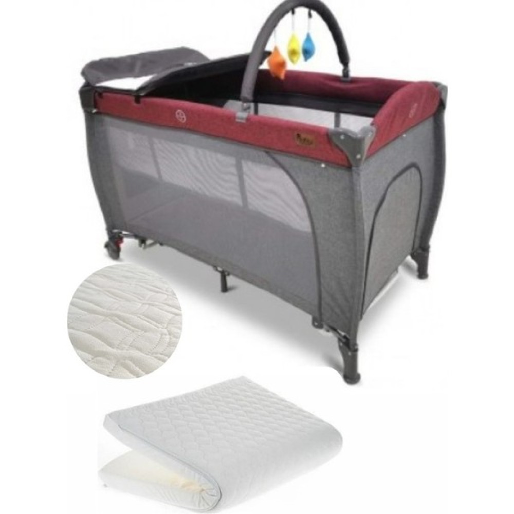 Babyhope 1050 D'ora Oyun Parkı Park Yatak 70 x 110 cm + Yatak - Bordo - Bordo - Beyaz Park Yatak / Oyun Parkı Fiyatı