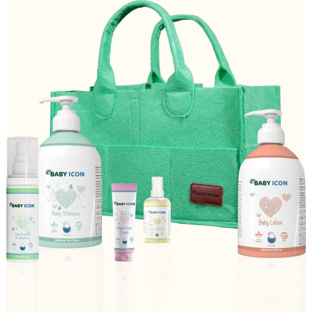 Babyicon Baby Icon Keçe Organizer Anne Bebek Bakım Seti - Yeşil Bebek Bakım Seti Fiyatı