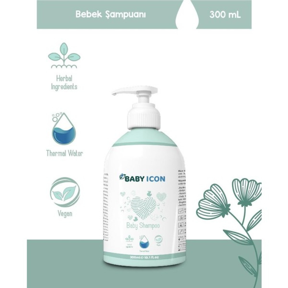 Babyicon Baby Icon Saç ve Vücut Bebek Şampuanı Vegan Sülfat ve Parfüm Içermez 300 ml - Beyaz Bebek Şampuanı Fiyatı
