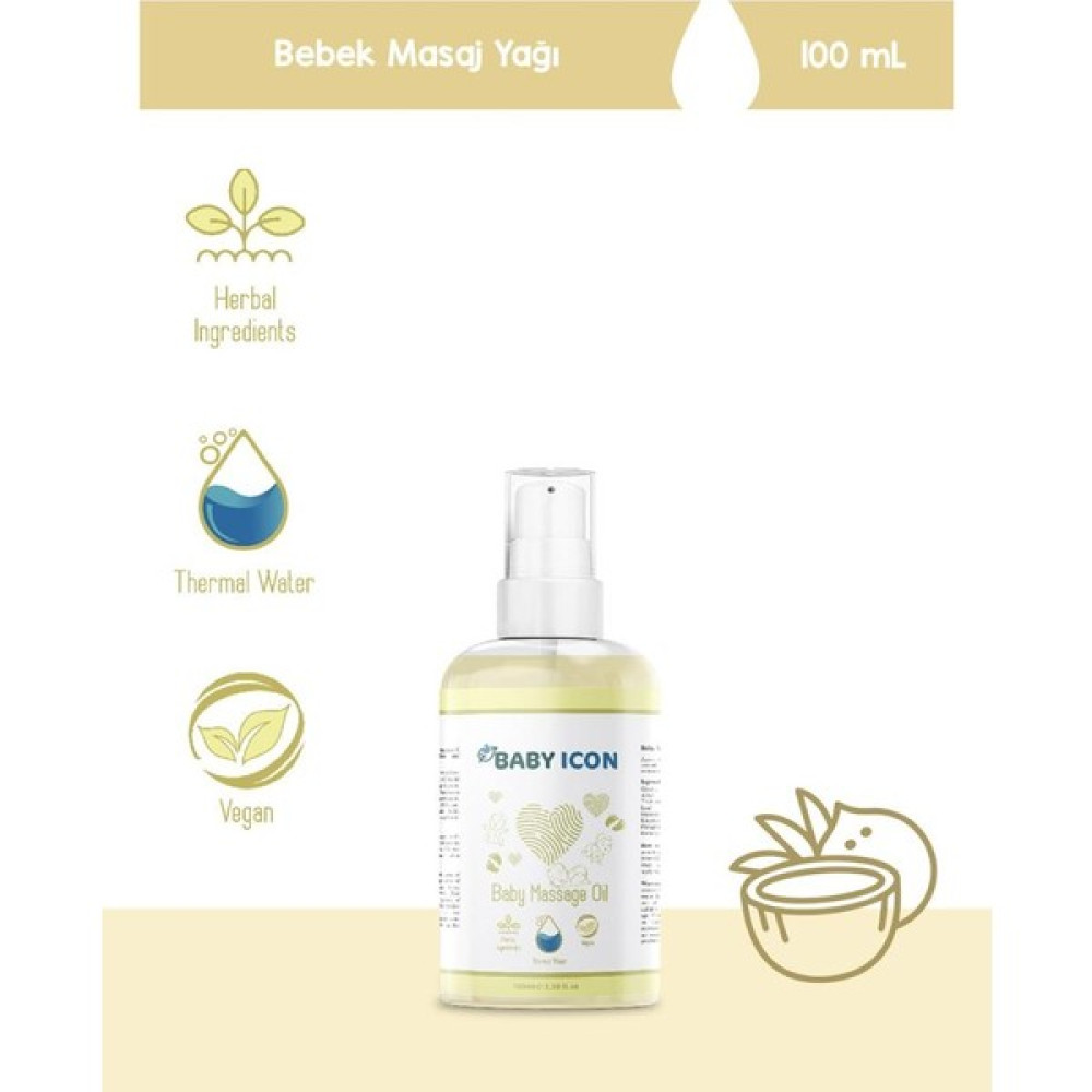 Babyicon Baby Icon Yeni Doğan Bebek Bakım Masaj Yağı Bebe Yağı Baby Oil 100ML - Şeffaf Bebek Bakım Fiyatı