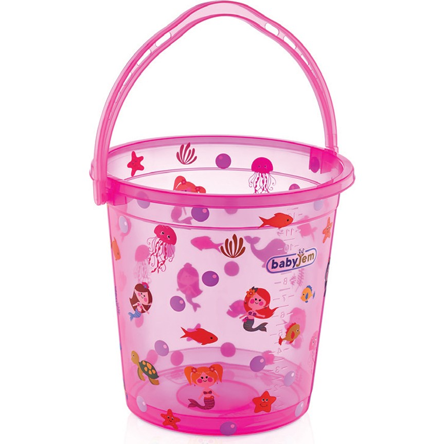 Babyjem Bebek Banyo Kovası Şeffaf Pembe Desenli Diğer Fiyatı
