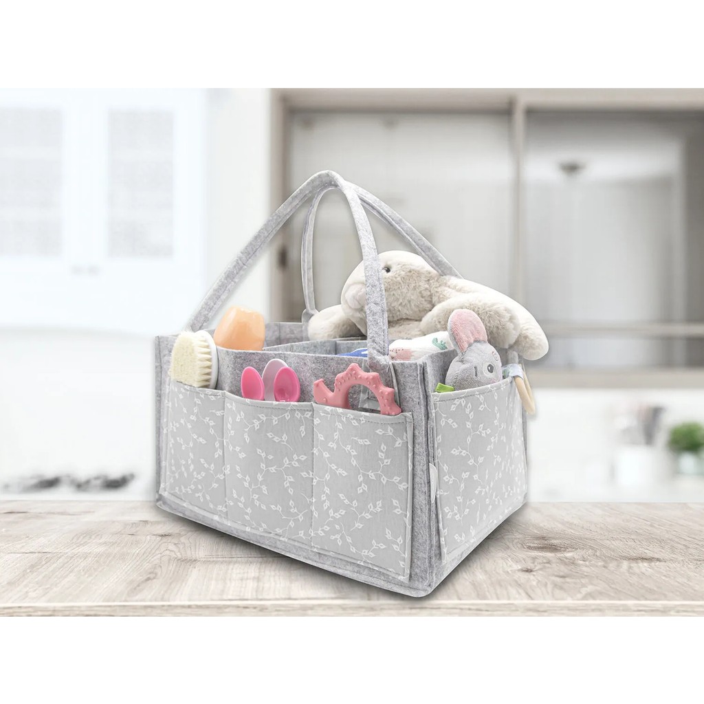 Babyjem Keçe Anne Bebek Bakım Çantası Organizer Gri Çiçek Bebek Bakım Çantası Fiyatı