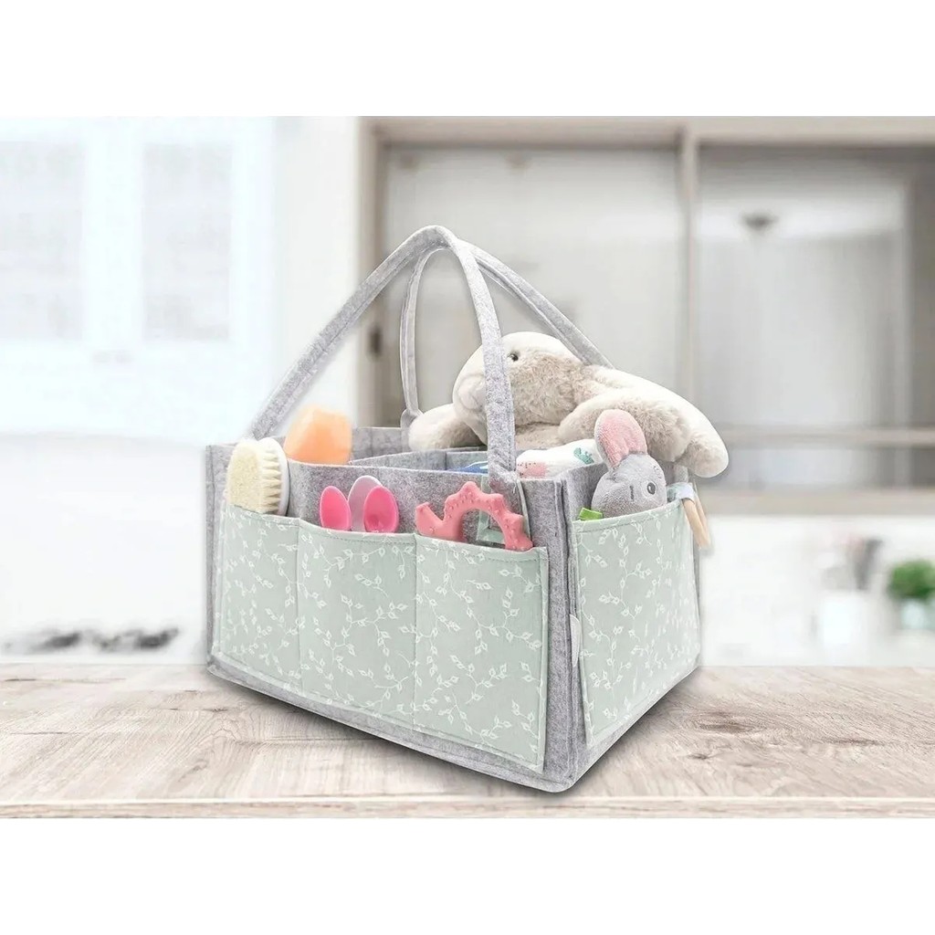 Babyjem Keçe Anne Bebek Bakım Çantası Organizer Yeşil Çiçek - Çok Renkli Bebek Bakım Çantası Fiyatı