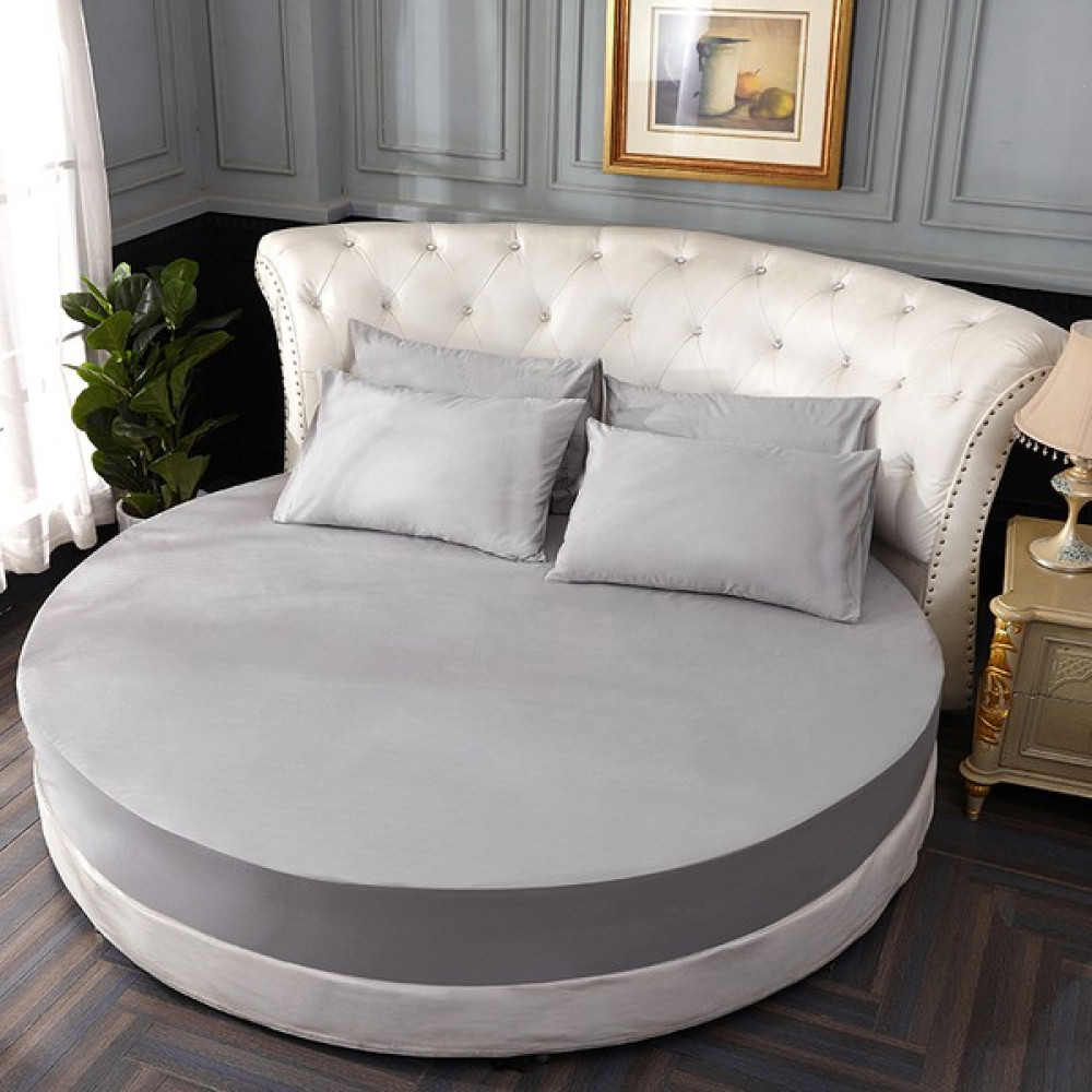 Babylee Pamuklu Çift Kişilik Yuvarlak Yatak Çarşaf Takımı - 220 x 220 cm - Antrasit Çarşaf Fiyatı