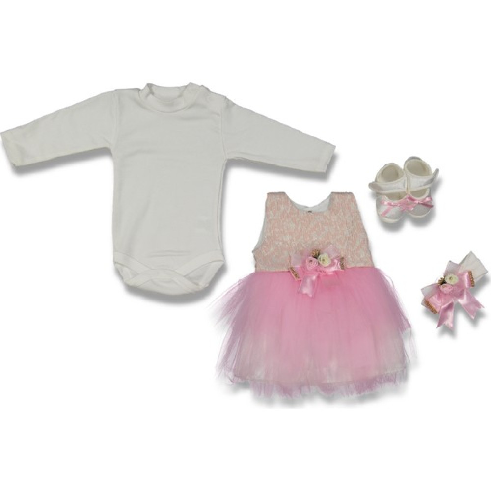 Babylia Kız Bebek Mevlüt Takımı Seti Elbise - Pembe - 0 - 6 Ay Bebek Giyim-Tekstil Fiyatı