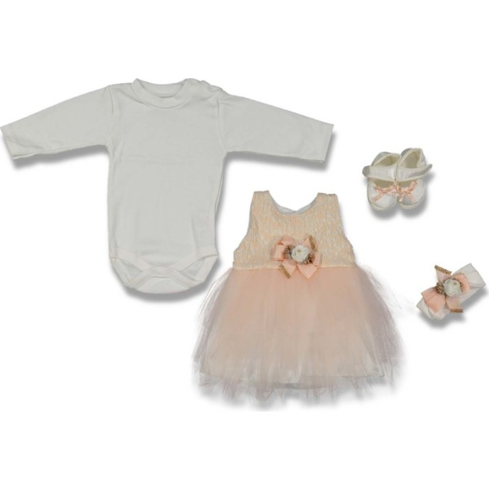 Babylia Kız Bebek Mevlüt Takımı Seti Elbise - Somon - 0 - 6 Ay Bebek Giyim-Tekstil Fiyatı