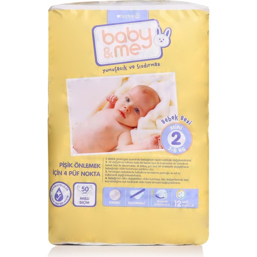 Baby&Me Bebek Bezi Mini 2 Beden 50 Adet Bebek Bezi Fiyatı