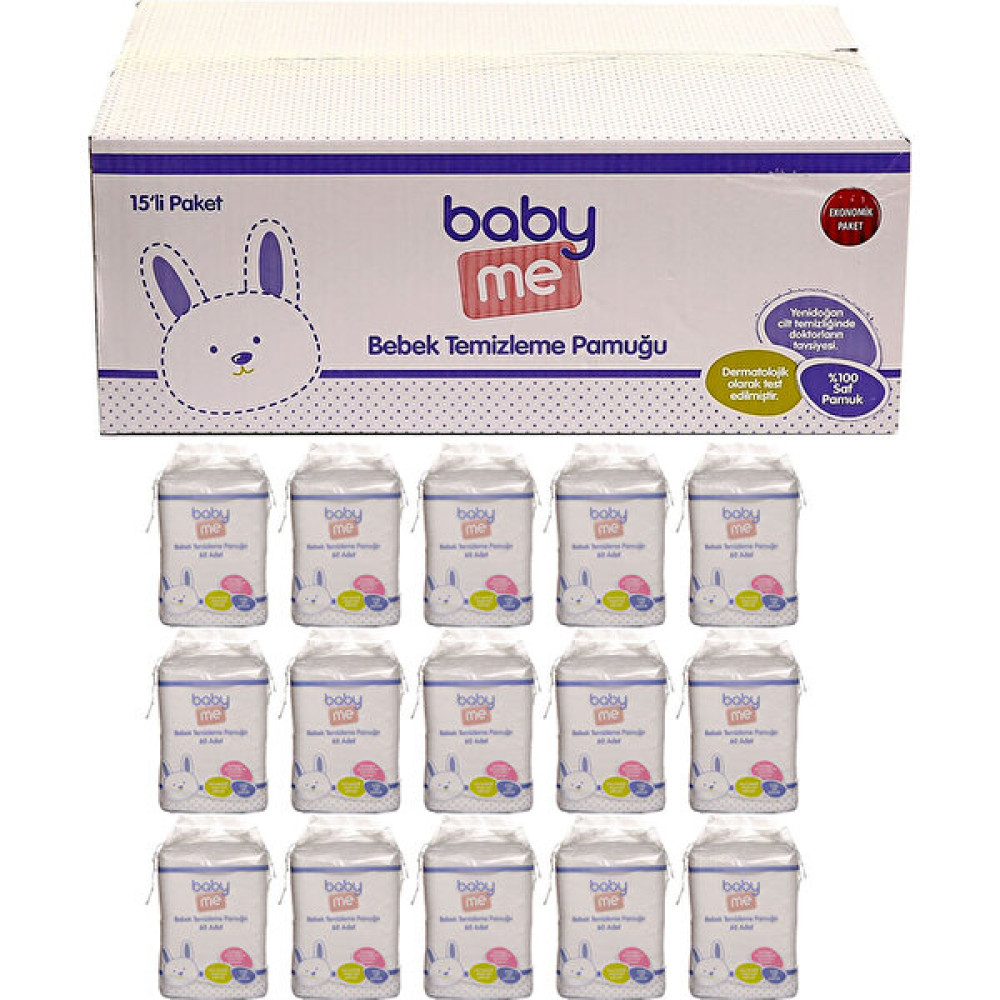 Baby&Me Bebek Temizleme Pamuğu 15 x 60 Adet Bebek Kulak Çubuğu Fiyatı
